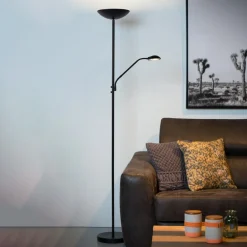 Lucide Zenith LED-uplight med LED-læselampe, sort